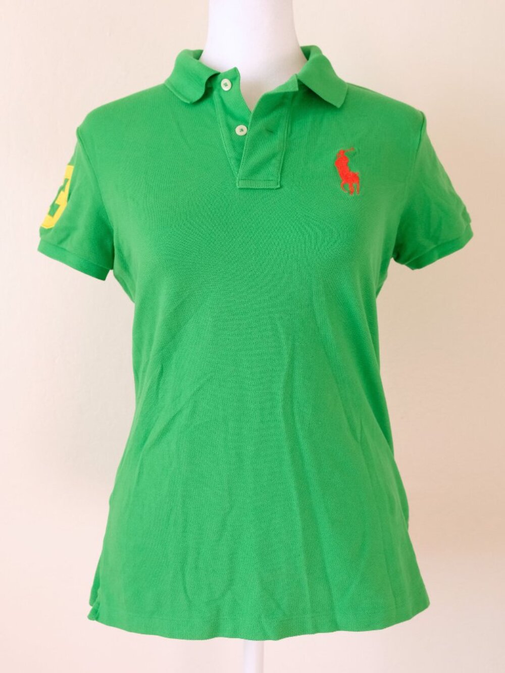 Ralph Lauren Golf, Big Pony Kelly Green Polo Shirt, Short Sleeves, Size S